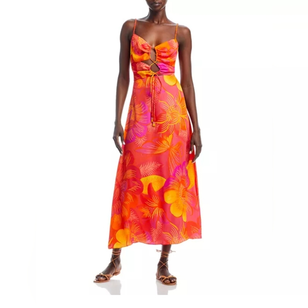 Farm Rio Summer Garden Midi Dress